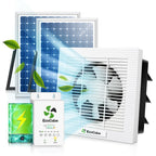 ecoCalm Solar Fan 10" with Smart Thermostat and Battery for Greenhouse