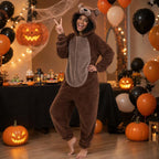 COSUSKET Snug Fit Unisex Adult Onesie Pajamas, Sherpa Bear Animal One Piece Halloween Costume Sleepwear Homewear