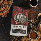 Bones Coffee Company Dragon's Lair Flavored Coffee Beans, Whole Bean Coffee Dark Roast Low Acid (12 oz)