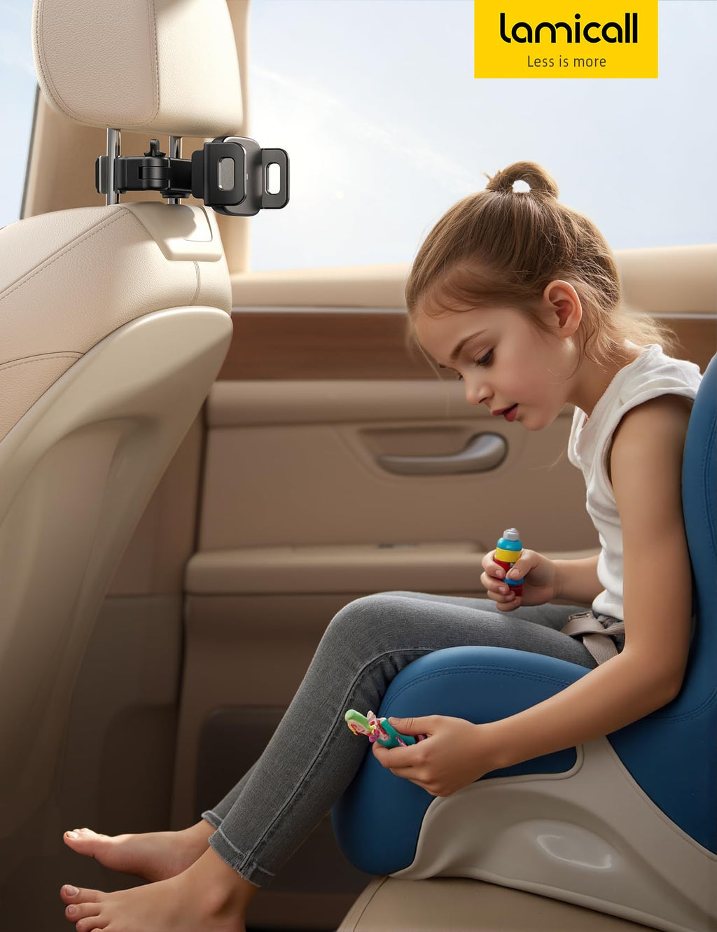Lamicall Car Headrest Tablet Holder, 3 in 1 Extension Adjustable Arm
