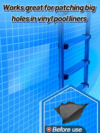 Aulock 4ft x 2.8ft Exlarge Pool Liner Repair Patch - Self-Adhesive Vinyl Patch Kit for In-Ground or Above Ground Pools Inflatable Swimming Pools, Clear