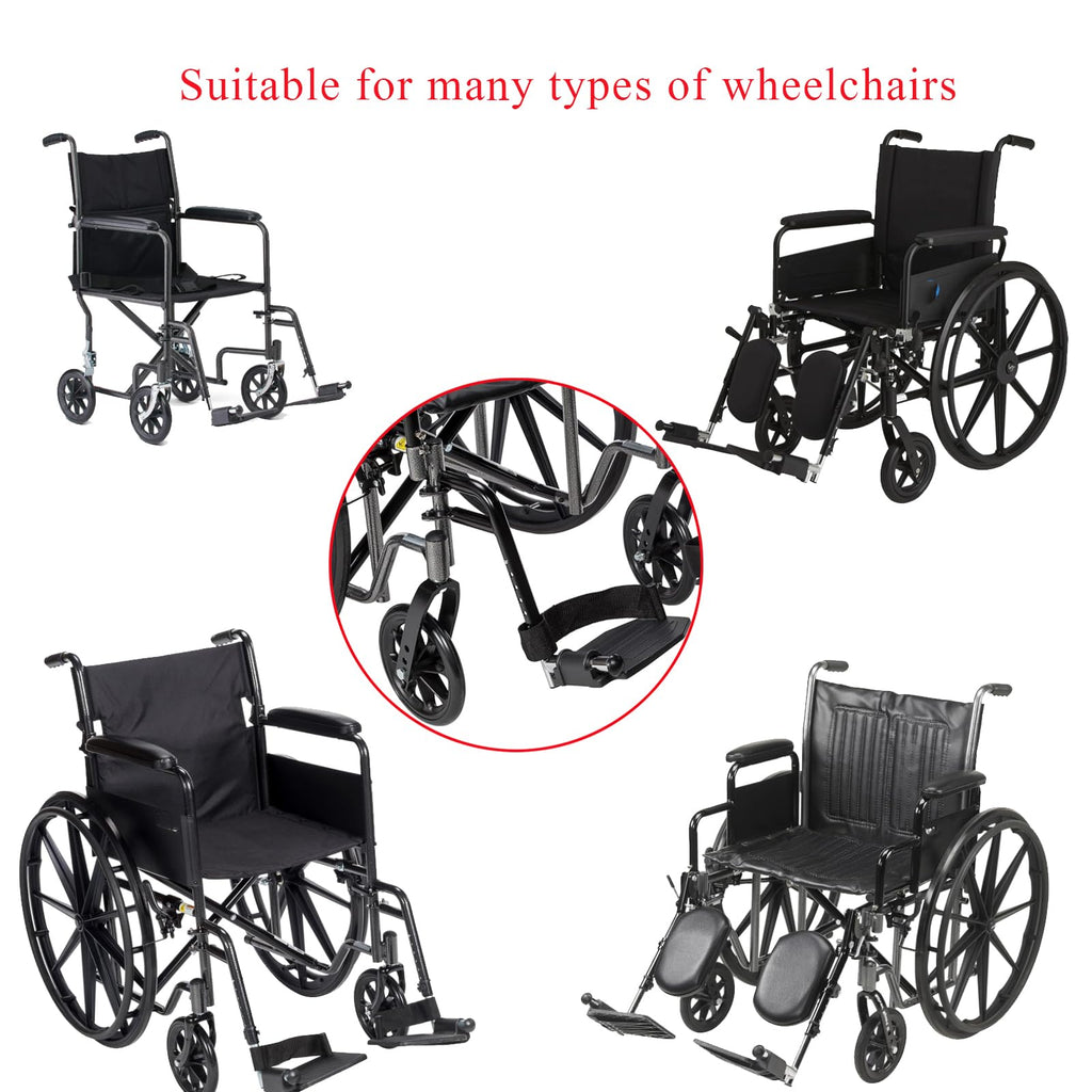 (1Pair) Wheelchair Replacement Footrests,Wheelchair Replacement Parts,Wheelchair Swivel Footrests for Standard Wheelchairs,Black