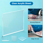 Fab Glass and Mirror Plastic PET Lightweight 12"x24" (12mm) Thick Acrylic Plexiglass Sheet for Photo Frame, Shatterproof Alternative for Glass, Home Décor, Welcome Sign Boards, Clear (ACR12M12X24RC)