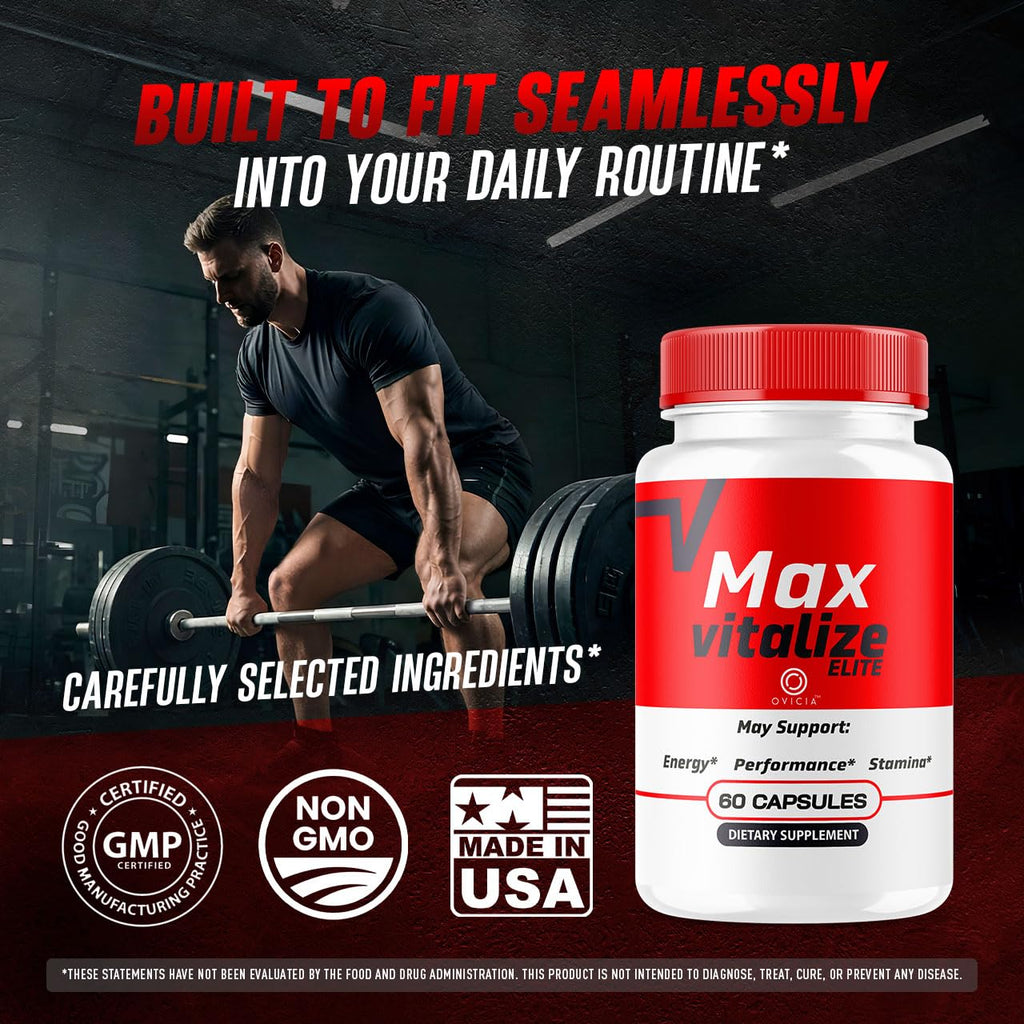 (2 Pack) Max Vitalize Capsules Support Advanced Formula - MaxVitalize Premium Pills All Natural Ingredients Maximum Strenght, Daily Support for Overall Health & Wellness 120 Capsules for 2 Months