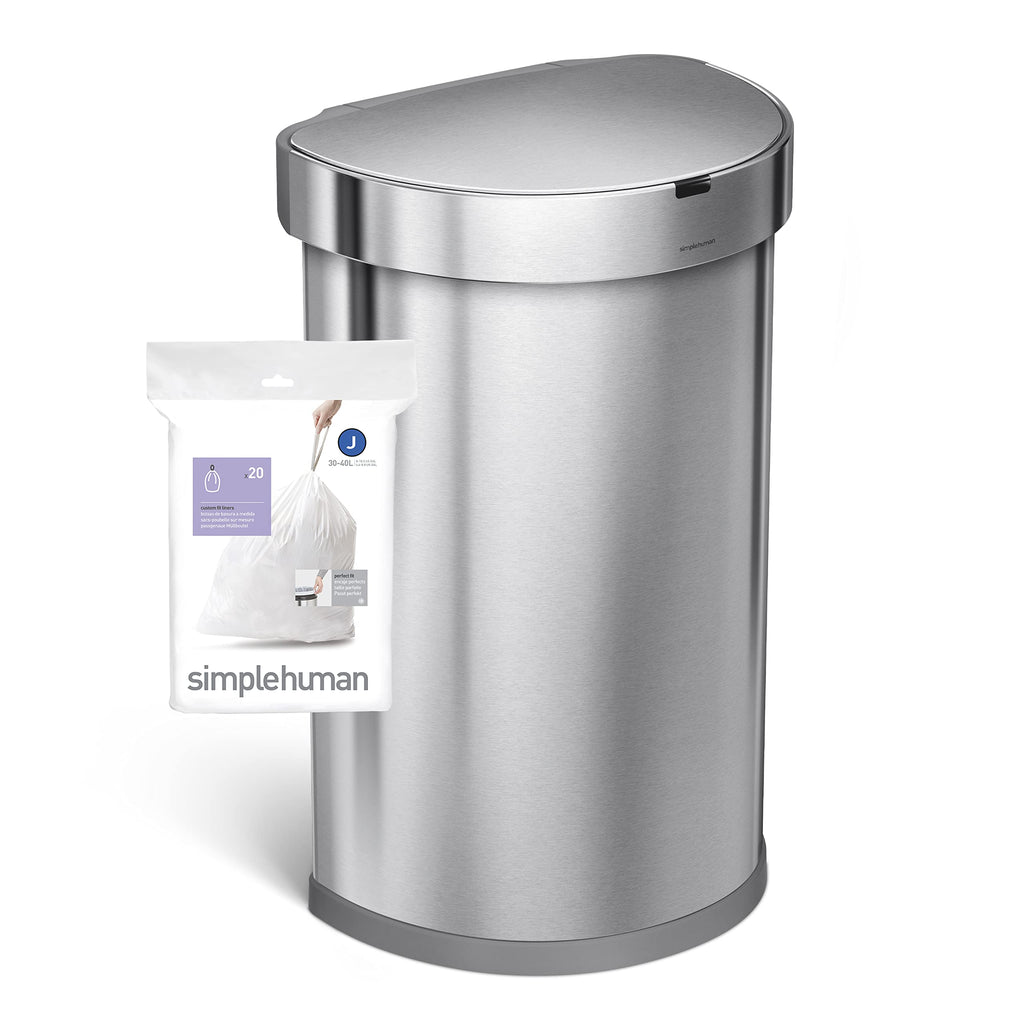 simplehuman Code J Custom Fit Trash Can Liner, 3 refill packs (60 Count), 30-45 Liter / 8-12 Gallon