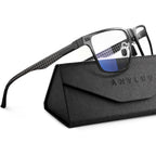 ANYLUV Blue Light Glasses Men/Women, Working Blue Light Blocking Glasses, Relieve Eyestrain-Carbon fiber Black