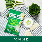 Quest Nutrition Protein Chips, Sour Cream & Onion, 21g Protein, 3g Net Carbs, 130 Cals, 1.1 oz Bag, 1 Count, High Protein, Low Carb, Gluten Free, Soy Free, Potato Free (Pack of 2)