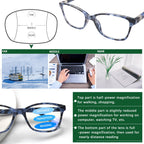 STASTEND 4 Pack Progressive Multifocus Reading Glasses for Women Men Spring Hinge Blue Light Blocking Readers (Multicolor-1, 1.75, x)