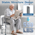 Dedibody Toilet Seat Risers for Seniors, Raised Toilet Seat with Handles, Adjustable Height & Width, Heavy Duty Up to 550lb Handicap Elevated Toilet Seat for Elderly, Pregnant, Fit Any Toilet