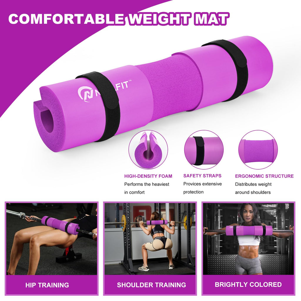 NEALFIT Barbell Pad Squat Pad for Squats���Squat Bar Pad���Great for Weightlifting,Lunges and Hip Thrusts���Foam Sponge Pad���Fit Standard and Olympic Bars Perfectly