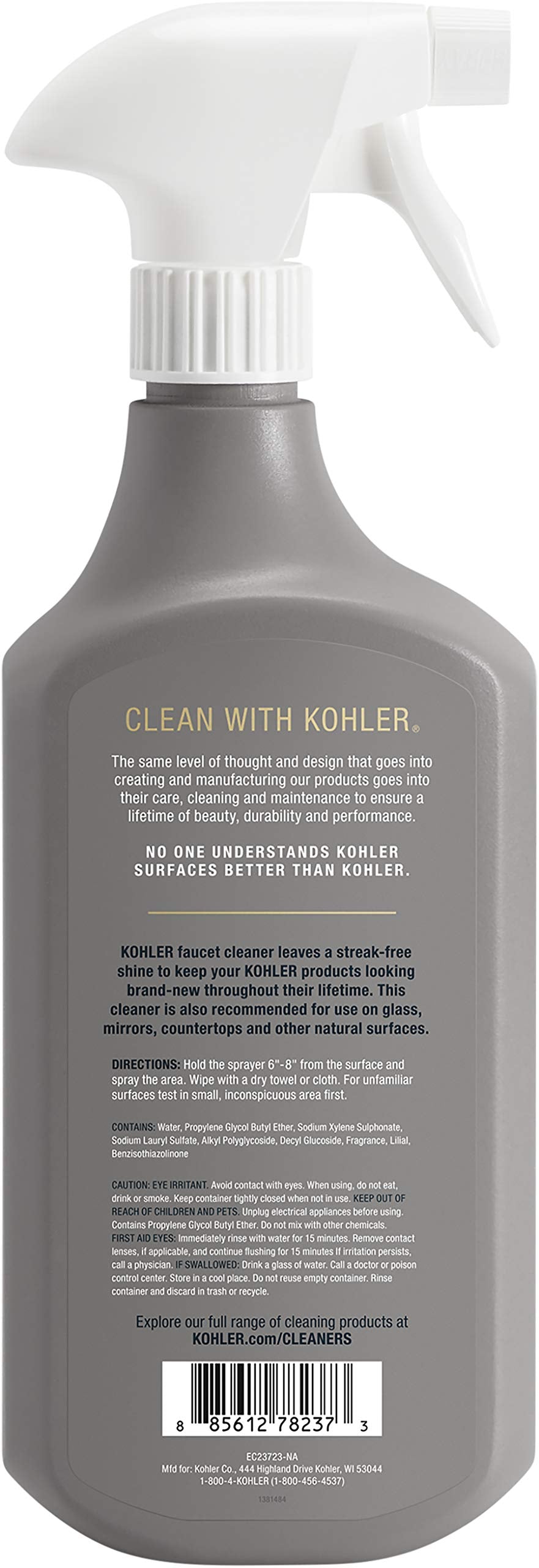 KOHLER K-EC23723-NA Faucet Cleaner, Kitchen and Bathroom Cleaner, 28 FL Oz (Pack of 2)