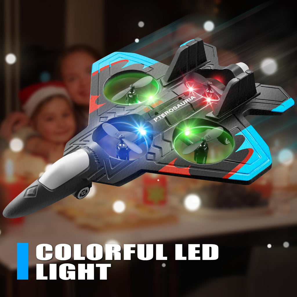 4DRC V32 Foam Remote Control Airplanes RC Planes for Kids Adults, RC Airplane Fighter Jet with Light, 360° Flip Fighter Jet Toys, Stunt Roll, Airplane Toy Gifts for Kids Boys