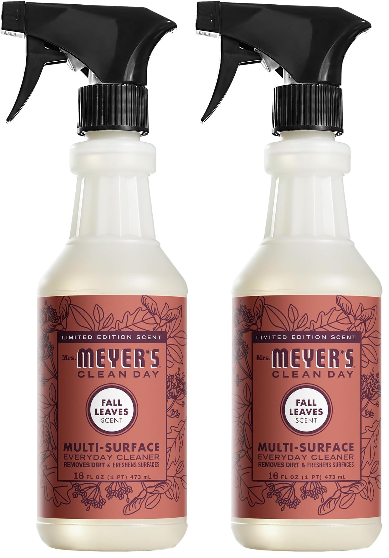 Mrs. MEYER'S CLEAN DAY Multi-Surface Everyday Cleaner,Fall Leaves Scent,16 Fl Oz Bottle,(Pack of 2)