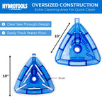 SWIMLINE HYDROTOOLS Manual Pool Vacuum Head Attachment For Inground & Above Ground Pools |Weighted Swimming Pool Vac Head Clear Triangle Shape W/ Bristles| Swivel Hose 1-1/4 or 1-1/2’’| 8145
