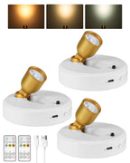EZVALO 3-Pack Spotlight Indoor, Rechargeable Battery Picture Lights, Wireless Uplights with Remote, Dimmable, ⁠3 Color Temperatures⁠, Timer, Accent Lighting for Plants, Trees, Art, Displays