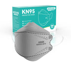 KOZUVEE KN95 Face Masks 50 Pack for Adults, Individually Wrapped, Comfortable and Breathable Disposable KN95 Mask with Elastic Ear Loop,Gray