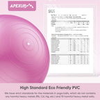APEXUP Yoga Ball Exercise Ball, Anti Slip Stability Ball Chair, Heavy Duty Large Gym Ball for Fitness, Balance, Core Workout and Physical Therapy (S (15"~18") 45cm, Fuschia)