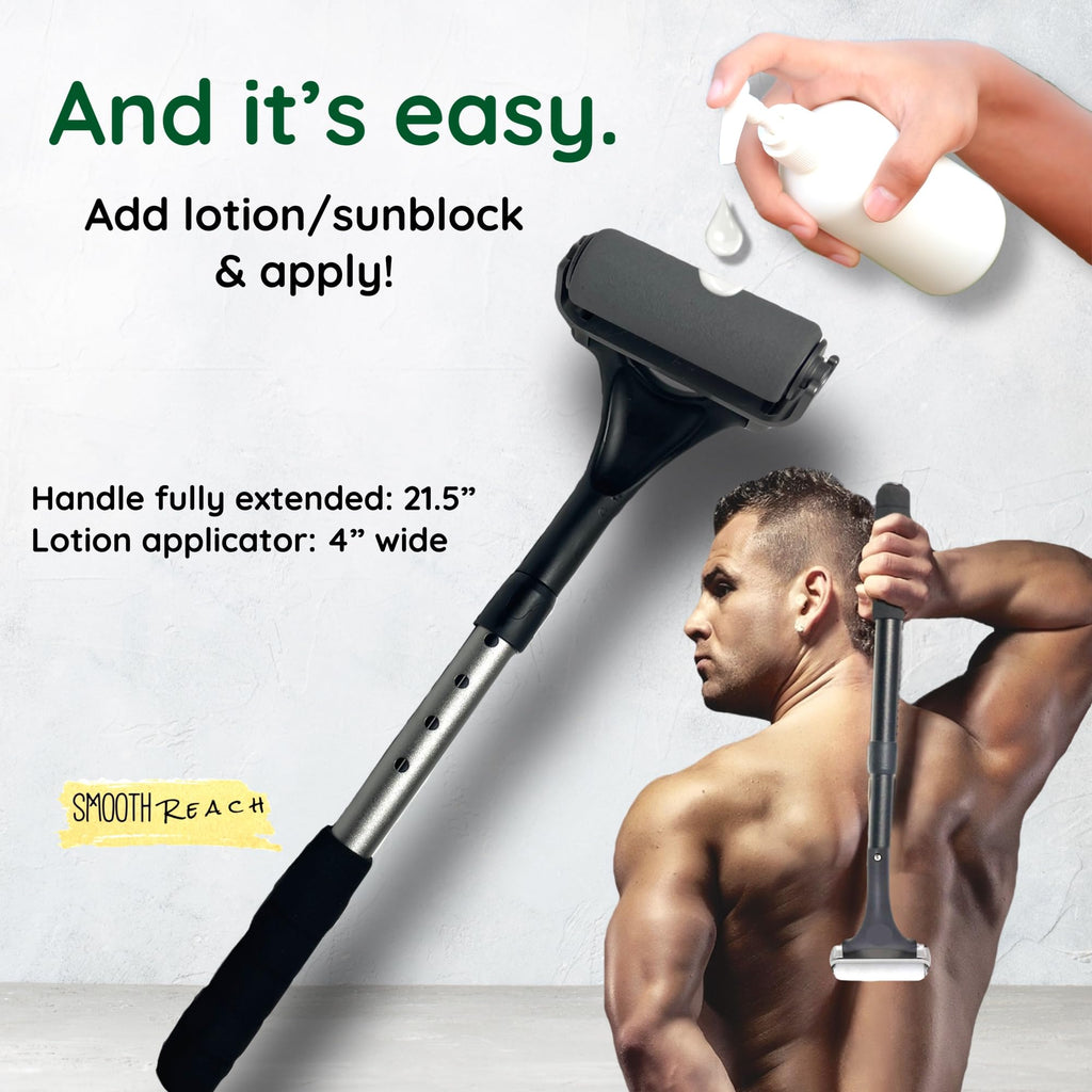 SMOOTH REACH Lotion Applicator For Back and Body - Self Tanner and Sunscreen Applicator for Lotion and Tanning Oils (Bundle)