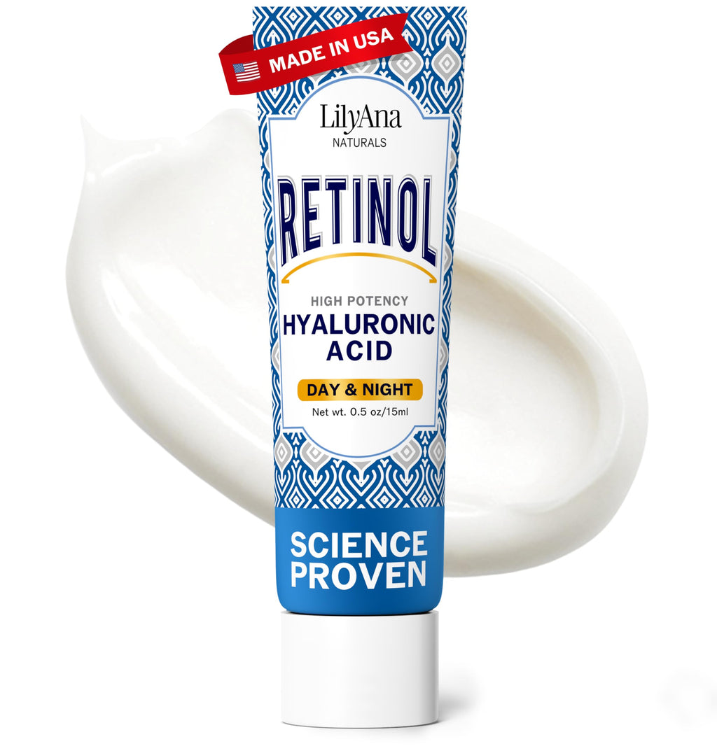 LilyAna Naturals Anti Aging Retinol Face Cream for Women – Wrinkle & Neck Cream for Firming, Retinol Moisturizer for Face with Hyaluronic Acid, Hydrating Night Cream for Fine Lines, Collagen Boost