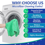 Newwiee 3 Pcs Extra Large Microfiber Cleaning Cloth 30" x 20" Washable Reusable Microfiber Towel Streak Free Lint Free Cloth for Cleaning Home Glass Office Window Bathrooms (Red,Blue,Green)