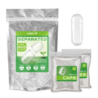 Angtai JN Empty Capsules Size 00 Separated Vegan Pill Caps Plant Based Clear (1,000 Caps+1,000 Bodies) Gluten Free, Non-GMO, Halal Certified Filling Kit for Vegetarian DIY Your Own Supplements