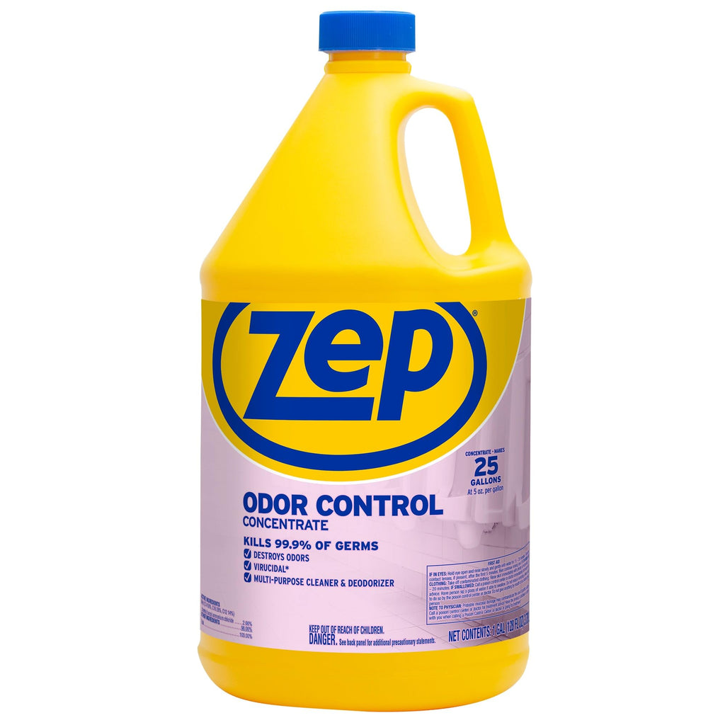 Zep Odor Control Concentrate - 1 Gallon (Case of 4) ZUOCC128 - Cleans, Deodorizes, Disinfects, Kills Many Household Germs, Removes Mildew Stains, Destroys Odors