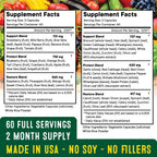 Superfood Fruit and Veggie Supplement - Fruit and Veggie Capsules 100% Whole Super Fruits and Super Vegetables Supplements & Vitamins, with Beta Carotene (720 Count (Pack of 4))