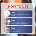 enterlent Heavy Duty Rust Removal for Metal,Multipurpose Rust Remover Spray,Stainless Steel Rust Remover Cleaner,Powerful Steel Rust Removal,Rust Converter for Various Metals Furniture