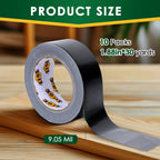 EFOK 10 Pack Duct Tape Heavy Duty Waterproof, Black Duct Tape Bulk 1.88 Inch X 90 Ft, Strong Adhesive for Indoor Outdoor Tear By Hand
