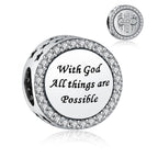 925 Sterling Silver Charms Fit Pandora Charms Bracelet God Has You In His Arms I Have You In My Heart Fit Wife Mother's Day Christmas Birthday Gift