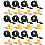 36 Pcs Pool Solar Cover Reel Attachment Kit, Solar Cover Reel Blanket Straps and Clips for Universal Inground Swimming Pool (Yellow, 36Pcs)