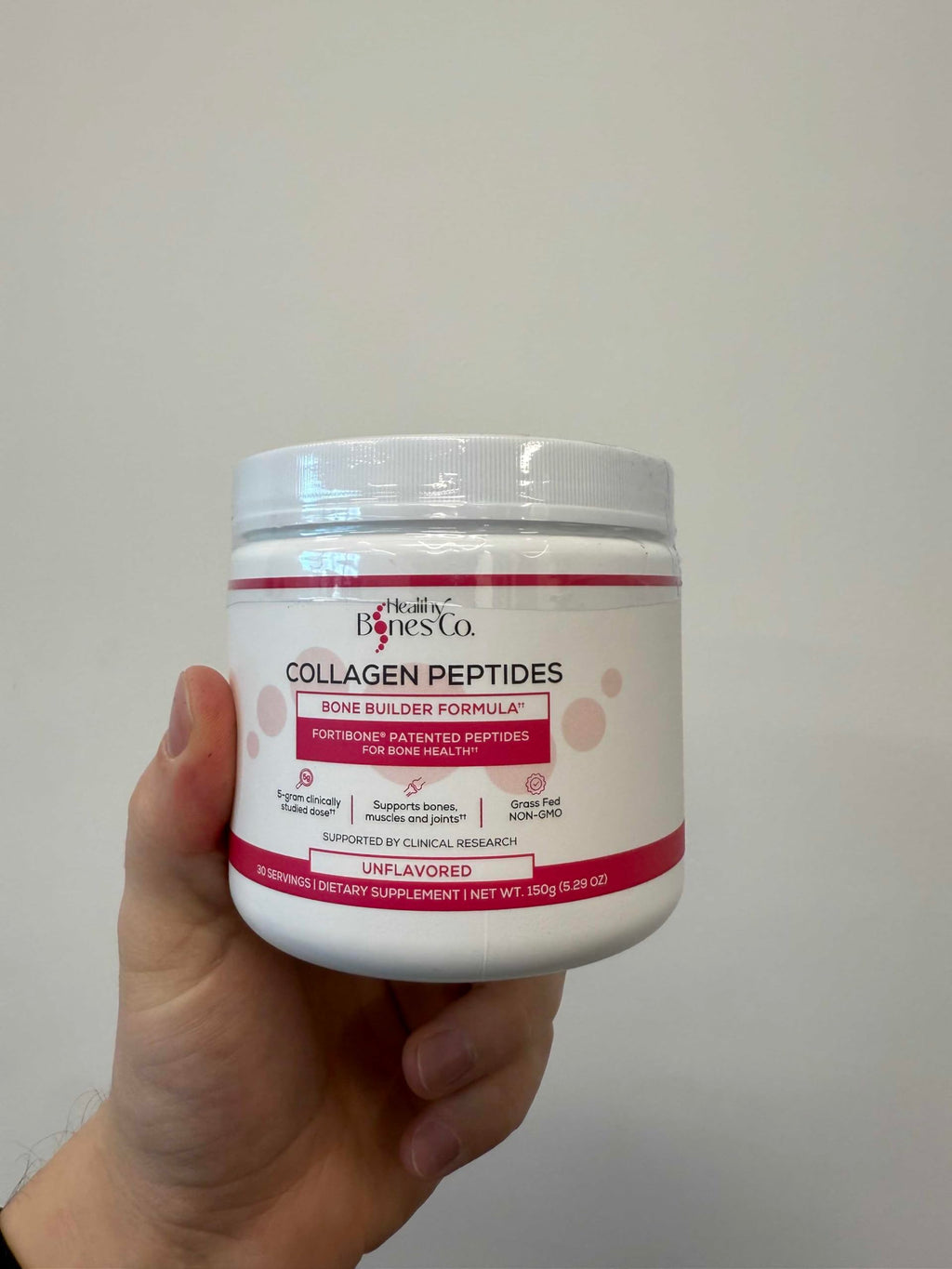 FORTIBONE Collagen Peptides Essential Bone Builder Hydrolyzed Collagen Powder for Women & Men, Clinically-Supported for Bone Strength & Density, Gluten Free & Dairy Free - Unflavored (30 Servings)