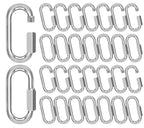 phepetroll M3.5-30 Pack 1.46” Quick Links Chain Connectors, 1/8″ Galvanized Chain Locking Hooks, 180LBS Heavy Duty Thread Quick Link Clips, Twist Oval Keychain D Shape for Swing, Backpack, Key Ring