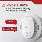 Kidde Smoke Detector, 10-Year Battery Powered, with Voice Alerts, LED Status Lights, 85 dB Alarm, 5-inches, 20SD10-V, 3 Pack
