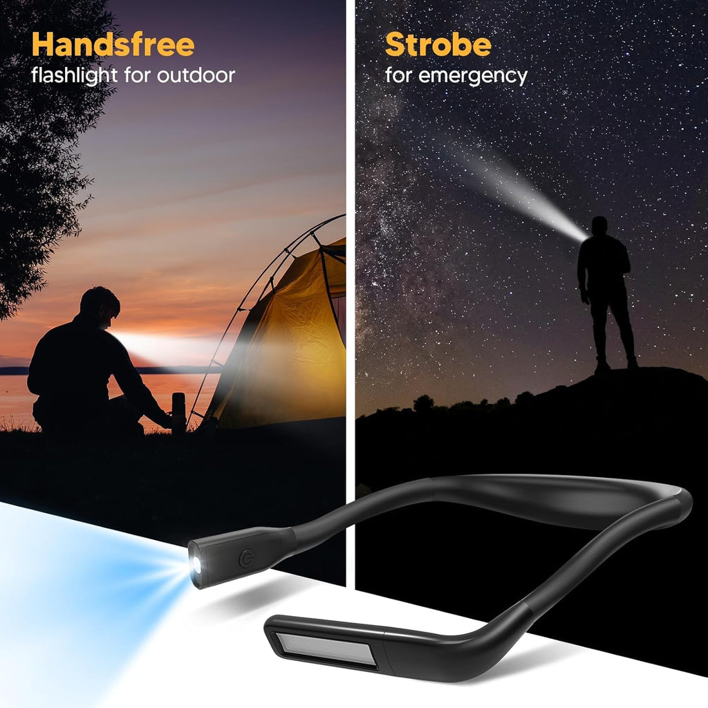 EastPin Reading Light, Rechargeable Neck Light, Stepless Dimming Book Light