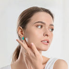 Simulated Turquoise Huggie Hoops Earrings For Women-Small Gold Plated, Boho Unique Dainty Everyday Wear