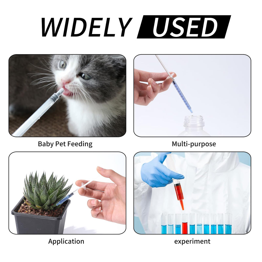 20 Pack 1ml Syringe with Cap for Liquid, 1cc Plastic Small Syringes with Cover for Pets Oral, Scientific Labs, Refilling, Oil or Glue Applicator, Measuring or Transfering Tiny Amount of Liquids, Non-Sterile, No Needle