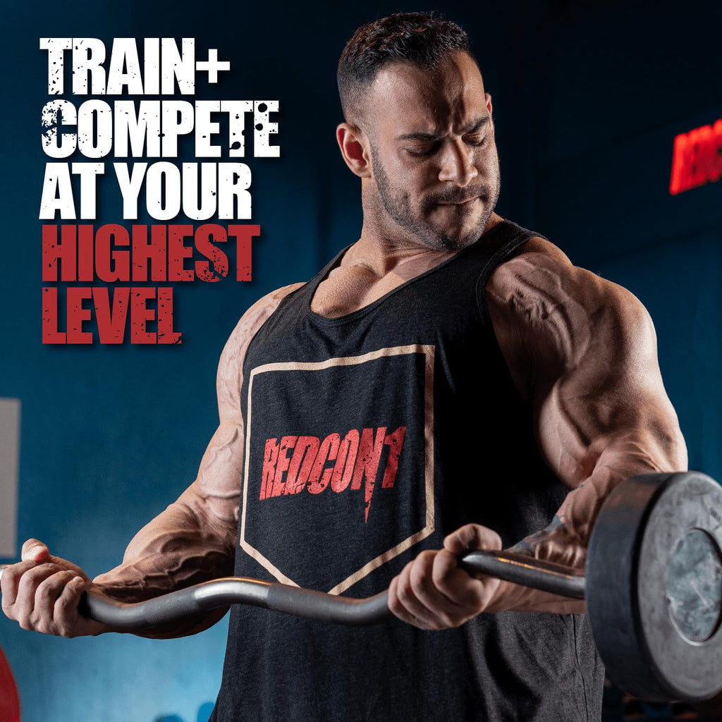 REDCON1 Total War Pre Workout, Tiger's Blood - Pump, Endurance & Energy Boosting Workout Supplement - Caffeinated Pre Workout with Taurine, Green Tea + Di Caffeine Malate (15 Servings)