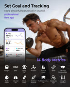 Ovutek Smart Scale for Body Weight, Professional Bathroom Digital Scale with BMI, Body Fat, Muscle Mass, Most Accurate to 0.05lb, Large Display High Accurate Body Composition Machine with Fitness App