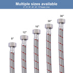 ARCORA 24-Inch Line Connects Kitchen Sink to Water Supply, Braided Stainless Steel cUPC Supply Lines 1/2 Inch FIP x 1/2 Inch FIP Sink Hose Attachment for Faucet 1 Pair