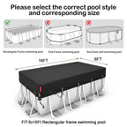 QH.HOME 8x16ft Rectangular Pool Cover,[Ultimate Windproof & Tear-Resistant Fabric],Snug Fit with Patented Ratchet & Weight Rings,Solar Pool Cover for Above Ground Pools, Blocks Leaves &Waterproof