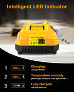 Ruzixt DCB112 Charger Replacement for Dewalt Battery Charger Compatible with Dewalt 12V 20V Max Battery DCB201 DCB204 DCB205 DCB206 DCB120 DCB127 DCB112 DCB115 DCB118 DCB107 DCB105 DCB102 (Yellow)