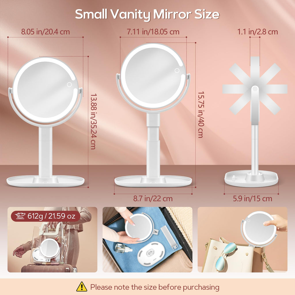 B Beauty Planet Makeup Mirror, Double-Sided Lighted Magnifying Mirror 30X