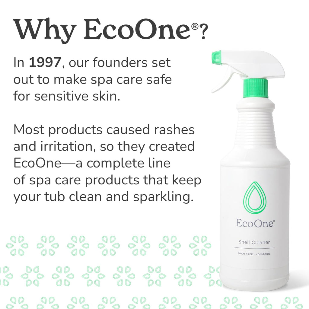 ecoone Filter Cleaner All-Natural Spa & Hot Tub Filter Cleaner | Foam-Free, Chlorine-Free, & Phosphate-Free Spa Filter Cleaner | Prolongs Filter Life and Leaves No Residue, 8 Oz