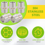 SNUTUYA 4PCS Hex Nipple 1" x 1" Male Pipe Fittings, 304 Stainless Steel 1 inch NPT Threaded Pipe Adapter Fittings, Male Straight Connector Pipe Fitting