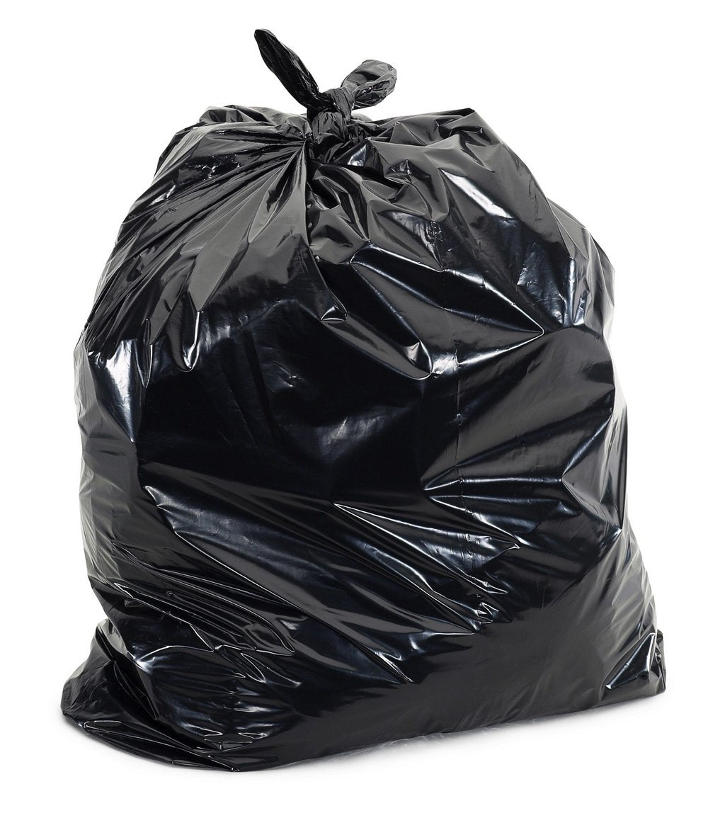 Plasticplace 12-16 Gallon Trash Bags, 1.0 Mil, Black Tall Garbage Can Liners, 24" x 31" (250 Case)