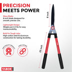 TABOR TOOLS B620A Hedge Shears with Wavy Blade for Trimming Borders, Boxwood, and Bushes, Manual Hedge Clippers with Comfort Grip Handles.