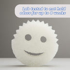 Scrub Daddy Sponge - Dye Free - Scratch-Free Scrubber for Dishes and Home, Odor Resistant, Soft in Warm Water, Firm in Cold, Deep Cleaning, Dishwasher Safe, Multi-use, 1ct (2 Pack)