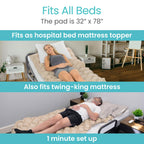 Vive Alternating Air Pressure Mattress Pad Replacement - The Original Bed Sore Prevention Solution - Hospital & Home Mattress Topper - Includes Waterproof Inflatable Ulcer Cushion Pad, Heat Resistant