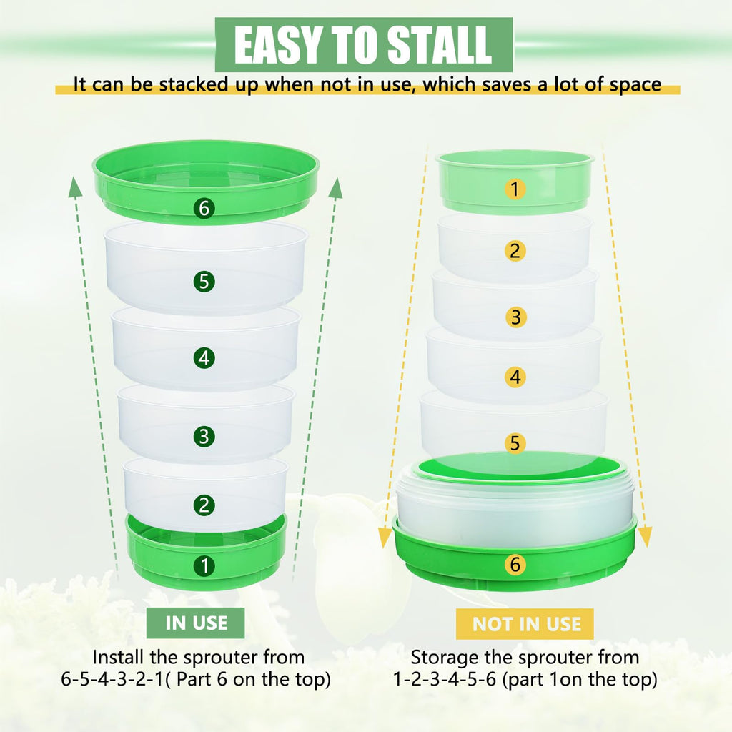 AOMGD 4-Tier Microgreens Growing Seed Sprouting Tray